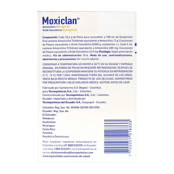 Moxiclan Pediátrico 600 Mg