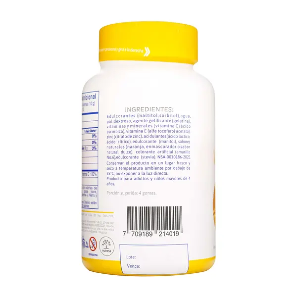 Gomas Bénet Zinc + Vitamina C Naranja