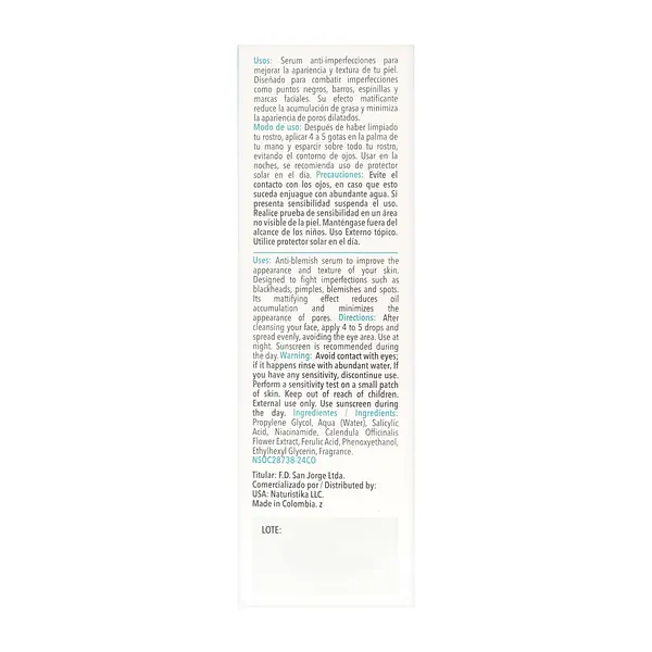 Serum Facial Ácido Salicílico + Ferúlico Pili