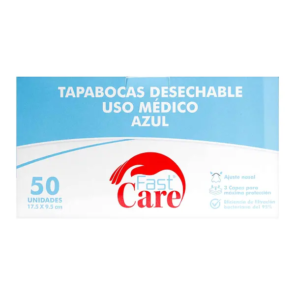 Tapabocas Azul Fastcare 24 Horas