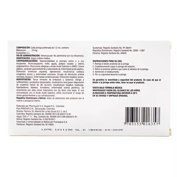 Bienex Ampolla 15 Mg