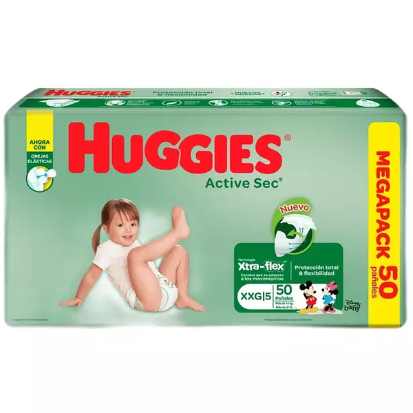 Pañales Huggies Active Sec Etapa 5