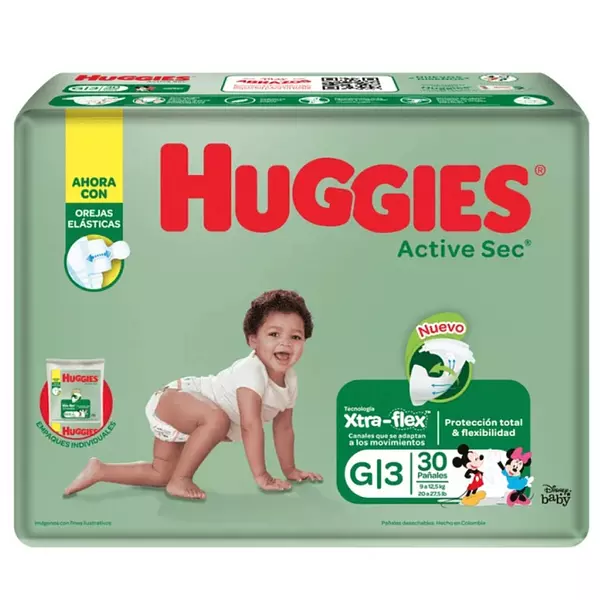 Pañales Huggies Active Sec Etapa 3