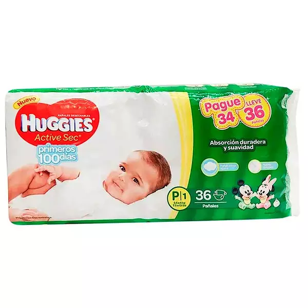 Pañales Huggies Active Sec Etapa 1