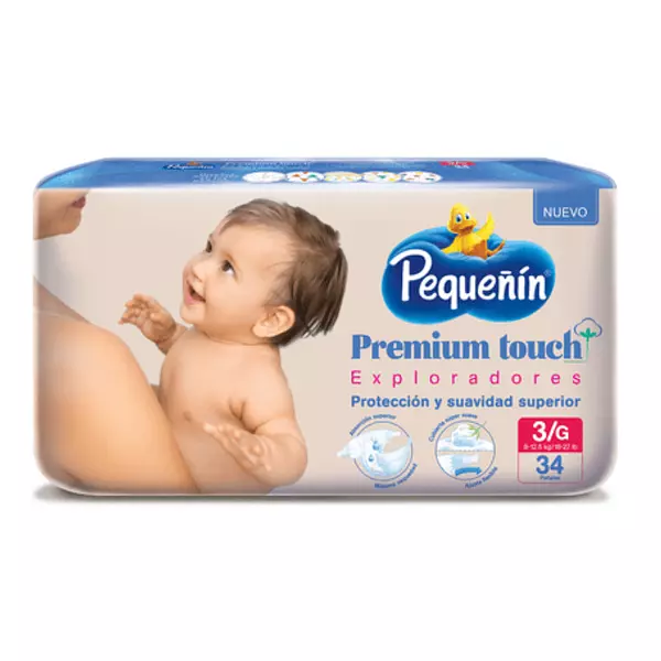 Pañales Pequeñin Premiun Touch Etapa 3