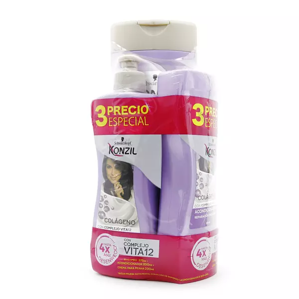 Promoción Shampoo Konzil Colageno + Acondicionador +Crema