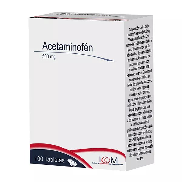 Acetaminofen 500 Mg