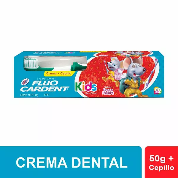 Crema Dental Fluaocardent Kids + Cepillo