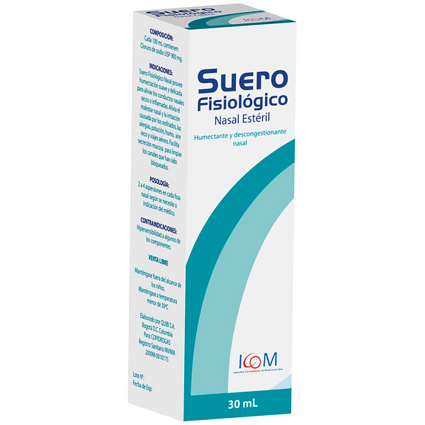 Suero Fisiológico Nasal Fisioline Estéril Frasco X 30 Ml. - Farmaexpress